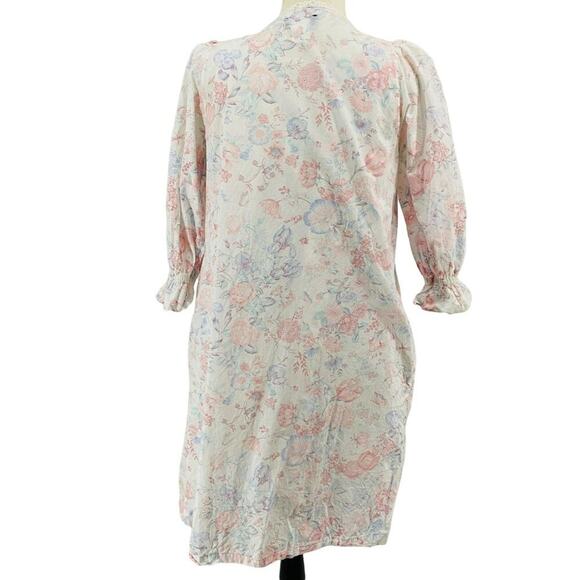 Vintage Lands End House Coat Floral Button Front Robe Lightweight Size Medium - Picture 4 of 7